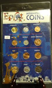 lot 188 image: Disneys Epcot International Coins 12 Coins from 12 Countries Uncirculated