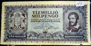lot 193 image: Hungary banknotes - Tizmillio Milpengo Budapest 1946, Magyar Nemzeth Bank - RARE