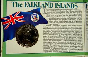 lot 209 image: 1983 Falkland Islands 50 Pence Uncirculated Commemorative 150th Anniversary Coin