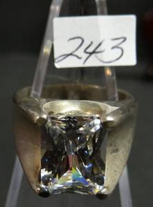 lot 243 image: LARGE RING WITH GEMSTONE - STAMPED .925