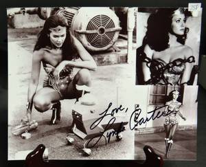 lot 258 image: AMAZING LYNDA CARTER WONDER WOMAN AUTHENTIC HAND SIGNED 8 X 10 COLLAGE - CHECK COMPS ON THIS ONE