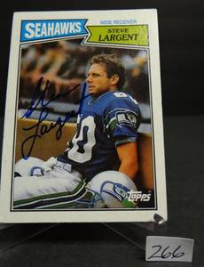 lot 266 image: Steve Largent Signed 1987 Topps #177 Seahawks AUTO HOF  FORMER US HOUSE OF REPRESENTATIVES