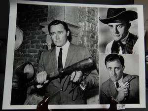 lot 278 image: LEGENDARY ROBERT VAUGHN - THE MAGNIFICENT SEVEN MAN FROM U.N.C.L.E - AUTOGRAPHED 8 X 10 PHOTO COLLAGE