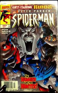 lot 291 image: JULY 1999 - #7 - PETER PARKER SPIDERMAN guest starring BLADE - Perfect condsleeved and  boarded