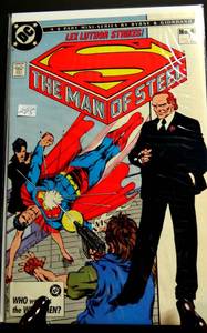 lot 295 image: DC COMICS - 1993 # 4  SUPERMAN , THE MAN OF STEEL  LEX LUTHER STRIKES - SLEEVEDBOARDED