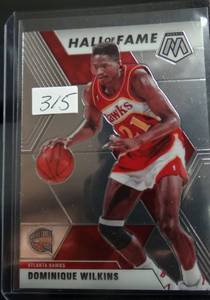 lot 315 image: DOMINIQUE WILKINS 2019-20 PANINI MOSAIC HALL OF FAME INSERT CARD #294 HOF