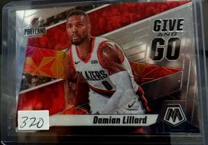 lot 320 image: 2019-20 Panini Mosaic Give and Go #7 Damian Lillard - NMMT