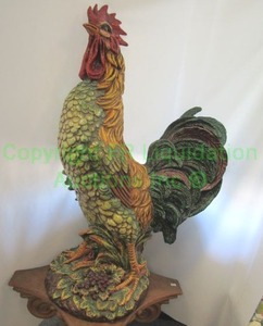 lot 1 image: Large Tuscan Gallo rooster italian ceramic, 38 tall