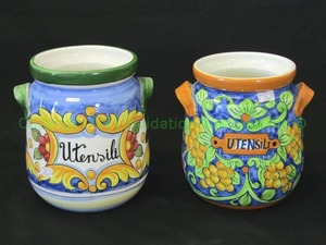 lot 32 image: Ceramiche Artistiche Italian ceramic utensil jars, 7 tall
