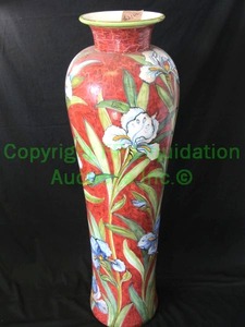 lot 68 image: Artist signed Italian ceramic fiori palazzo vase, 39 tall