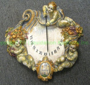 lot 165 image: Italian ceramic quadrante solare (sun dial) wall decor, 19 x 19