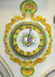 lot 186 image: Italian ceramic wall decor clock, 15 tall x 10 wide