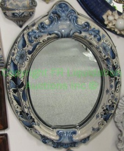 lot 191 image: Tuscan raised scroll wall decor mirror, 19 tall x 14 wide