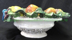 lot 77 image: Italian ceramic frutta centerpiece bowl, 21 wide x 9 tall