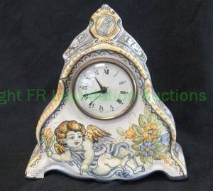 lot 97 image: Saca Italian ceramic mantle clock, 8 tall