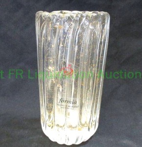 lot 140 image: Artist signed Murano Formia hand blown glass stem vase, 5.5 tall