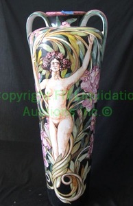 lot 66 image: Italian ceramic Vigilia palazzo urn, 41 tall