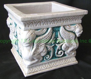 lot 423 image: Italian ceramic fioriera planter, 10 x 10.5 x 10.5