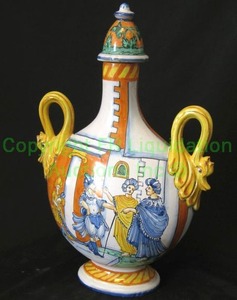 lot 286 image: Italian ceramic decor bottle, 17 tall