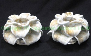 lot 138 image: Murano hand blown glass fiore candle holders, 2.25 tall. Bid is times the quantity