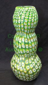 lot 124 image: Murano glass croco style vase 16 tall