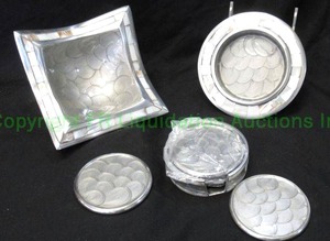 lot 119 image: Julia Knight coasters, wine bottle coaster and bowl