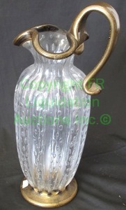 lot 131 image: Murano hand blown glass vetreria atistica Gambaro & Poggi carafe vase, 15 tall