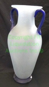 lot 133 image: Murano hand blown glass frosted Amphora vase, 23 tall