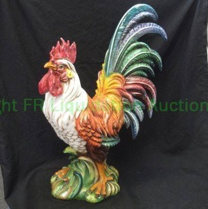 lot 246 image: Large Italian ceramic gallo rooster, 27 tall x 21 long
