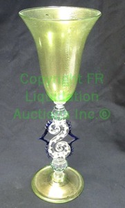 lot 145 image: Murano hand blown decorative goblet, 11 tall