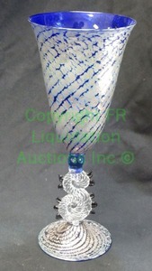 lot 144 image: Murano hand blown decorative goblet, 11 tall
