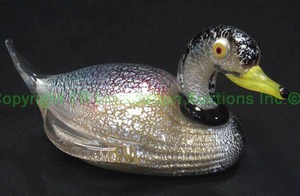 lot 237 image: Murano hand blown glass anatra femmina duck, 7.5 long x 4 tall