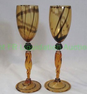 lot 238 image: Murano hand blown glass decorative goblet, 11 tall, bid is times the quantity