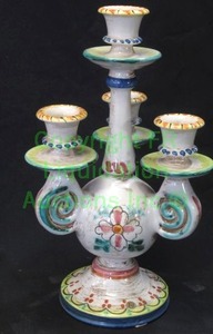 lot 294 image: Italian ceramic multi candelabra, 12.5 tall