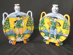 lot 290 image: Otello Dolfi montelupo Italian ceramic acqua bottles, 12 tall each. Bid is times quantity