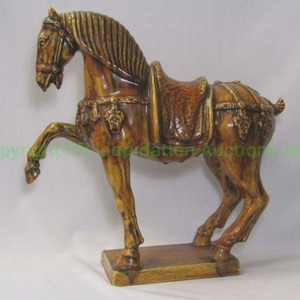 lot 302 image: Italian ceramic cavalla statue, 16 tall