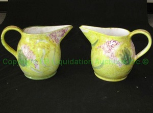 lot 257 image: Italian ceramic hand painted creamer pitchers