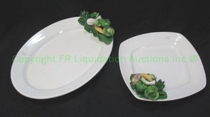 lot 284 image: Italian ceramic verdura serving plate & platter