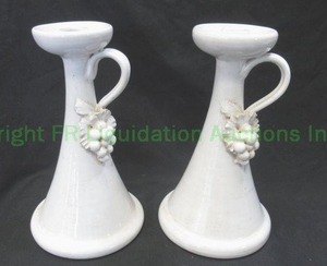 lot 277 image: Italian ceramic uva bianca candle holders. 10 tall