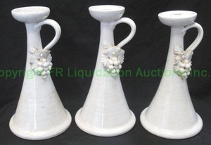 lot 278 image: Italian ceramic uva bianca candle holders. 12 tall