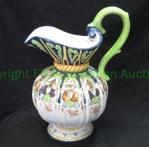 lot 279 image: Italian ceramic acqua pitcher, 16 tall