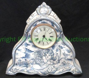 lot 308 image: Saca Castelli cherubino mantle clock, 12 tall