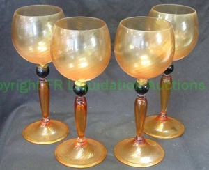 lot 315 image: Murano Antichi Angeli Venetian hand blown glass goblets, 10 tall each, 4 count, bid is times the quantity