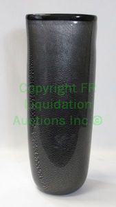 lot 317 image: Murano Vetri hand blown glass nero vase, 13.5 tall