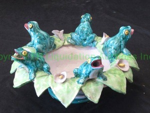 lot 324 image: Italian ceramic rana frog center piece bowl, 16 wide