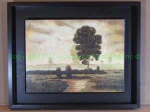 lot 33 image: Crackle finish print on board Tree unsigned 17 x 21 framed