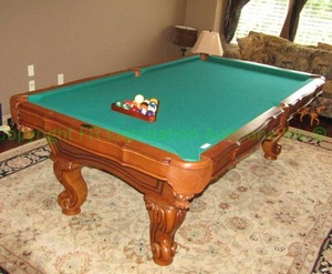 lot 2 image: Southern Legacy Billiard table, solid oak wood, includes billiard balls. Matches lot 159