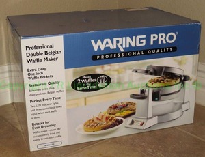 lot 74 image: Waring Pro professional double Belgian waffle maker, unused in box