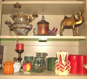 lot 137 image: Assorted home decor including candles and more as shown