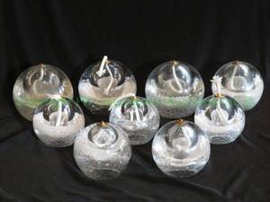 lot 146 image: Block crystal oil lanterns made in Poland, 9 total
